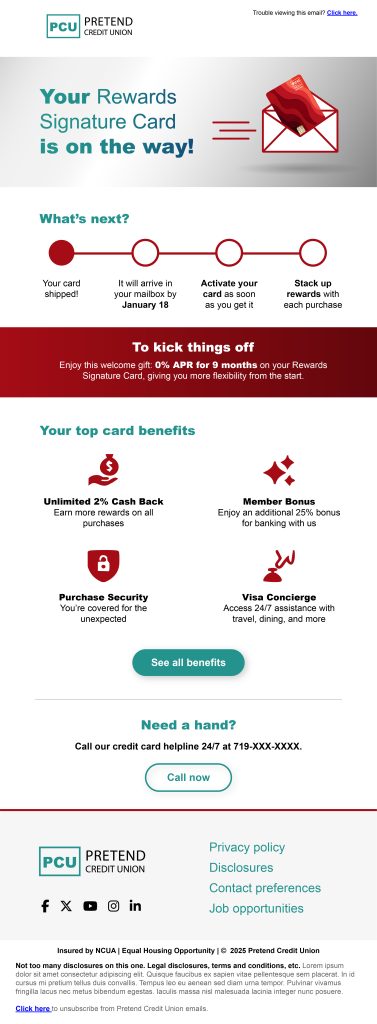 Email mockup 1 - Your card is on the way!