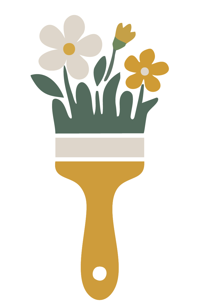 Strata Nova Studios Logo - Paintbrush with flower bristles